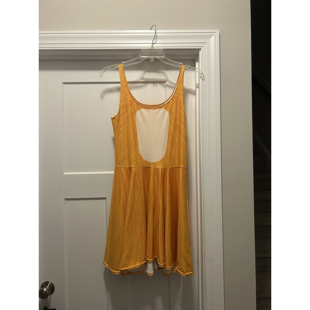 Yellow Mini Tank Dress Juniors Large Costume Cat Tiger Bear Stretchy Animal